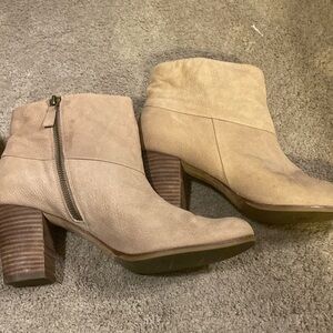 Beige Cole Haan x Nike Air Boots with Wooden Heel